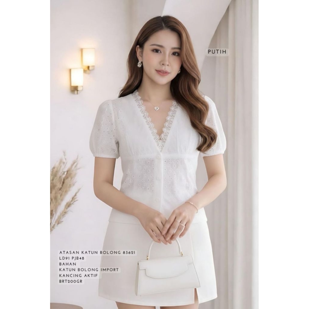 KEMEJA BLUS ATASAN KATUN BOLONG BANGKOK 83621