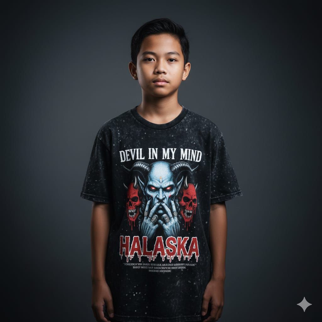 Kaos Atasan Baju Anak Tanggung ABG Usia 10-13 Tahun Lengan Pendek Gambar Halaska