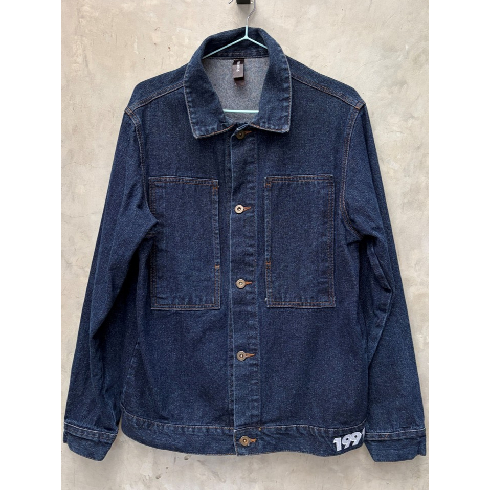 Denim Jacket Roughneck Indigo 1991 Like New Jaket Jeans Preloved