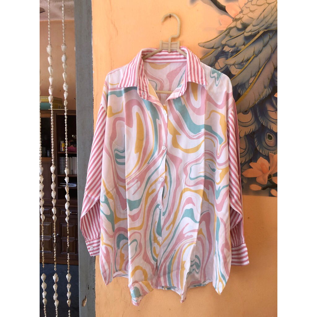 PRELOVED KEMEJA SALUR PINK