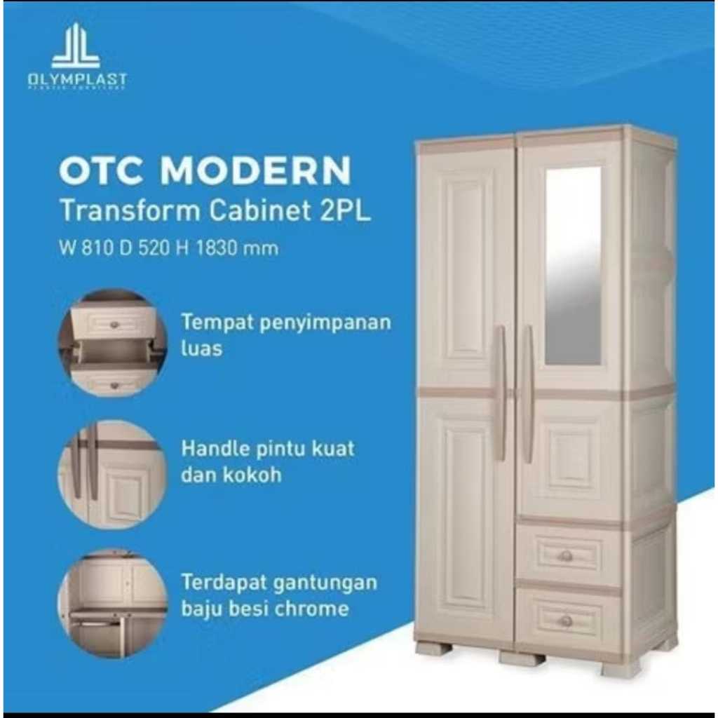 LEMARI PAKAIAN PLASTIK OLYMPLAST OTC 2 PINTU MODERN