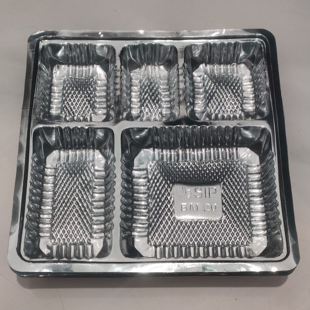 Tray Aluminium 5 Sekat Tebal – Cocok untuk Snack Box & Catering