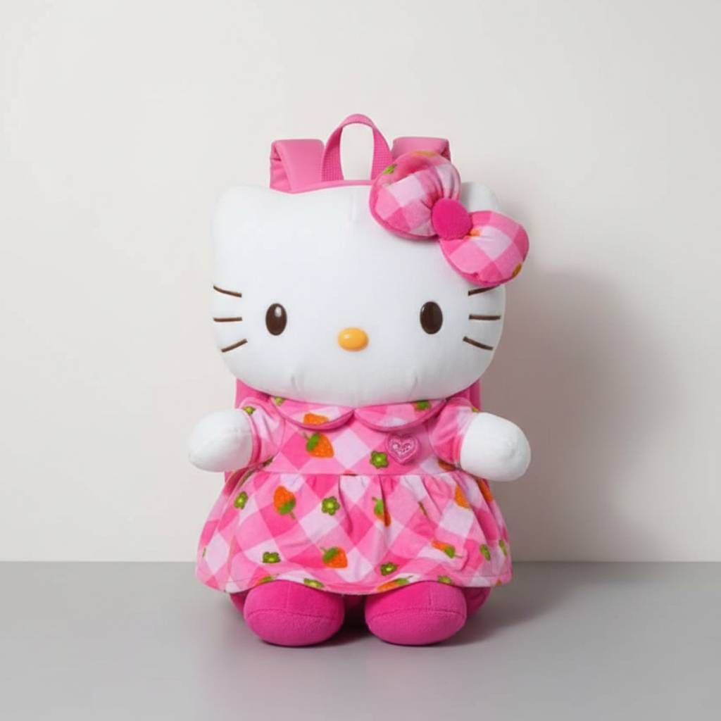 Tas Ransel Boneka Hello Kitty Full Body Dress Strawberry  Backpack