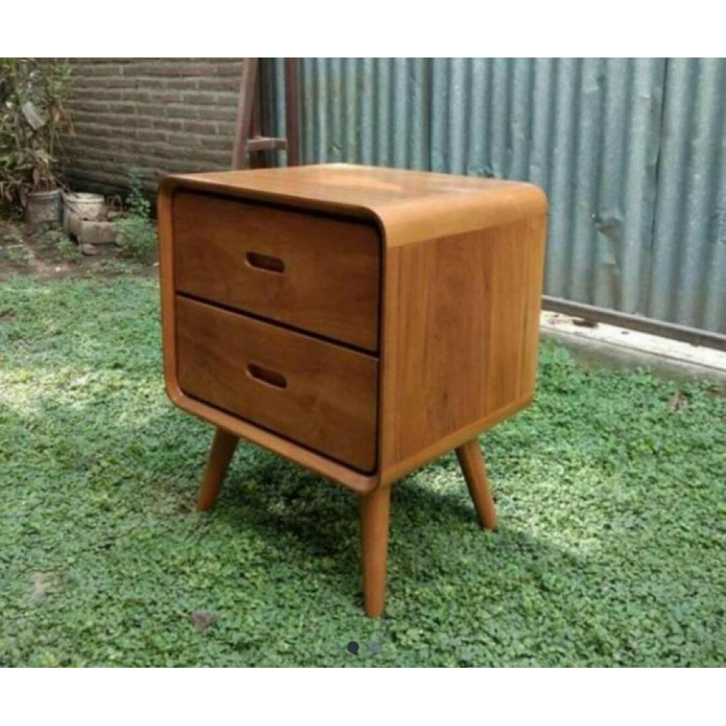 Nakas retro kayu jati / Nakas 2 laci kayu jati / Nakas murah kayu jati