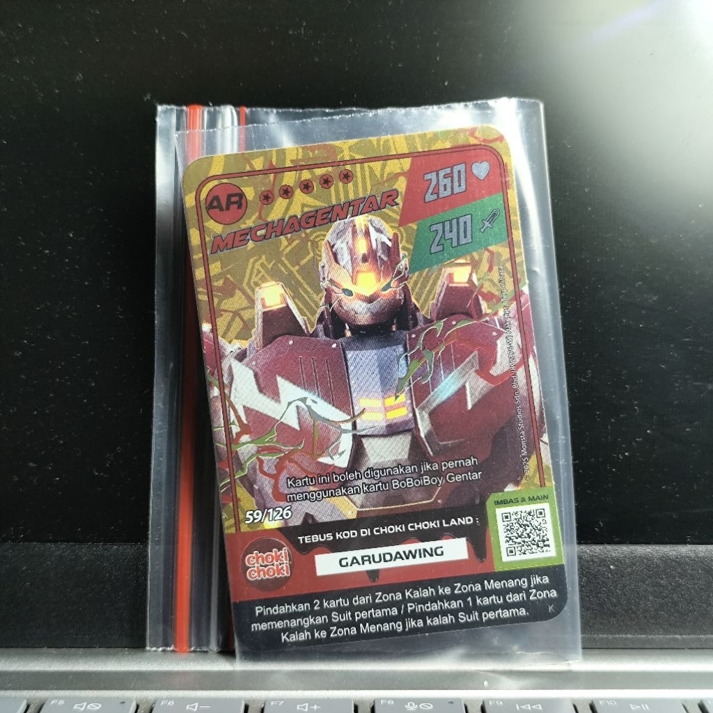 Kartu Choki Choki Boboiboy Ar Mecha Gentar
