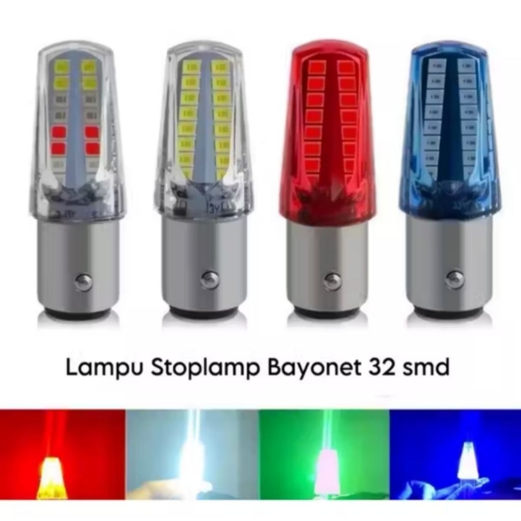 Lampu Stop Rem Motor Universal 32 LED Running Lampu Rem Kedip Piramida Motor