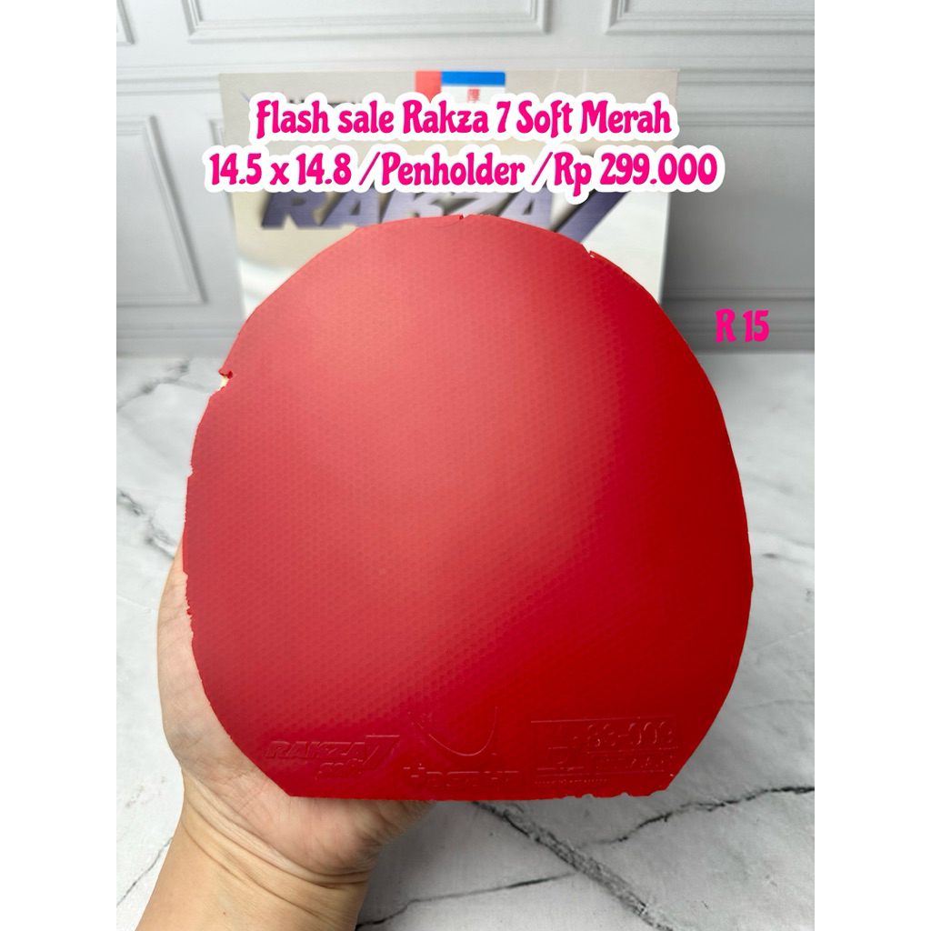 FLASH SALE SECOND KARET PINGPONG TENIS MEJA YASAKA RAKZA 7 SOFT WARNA MERAH