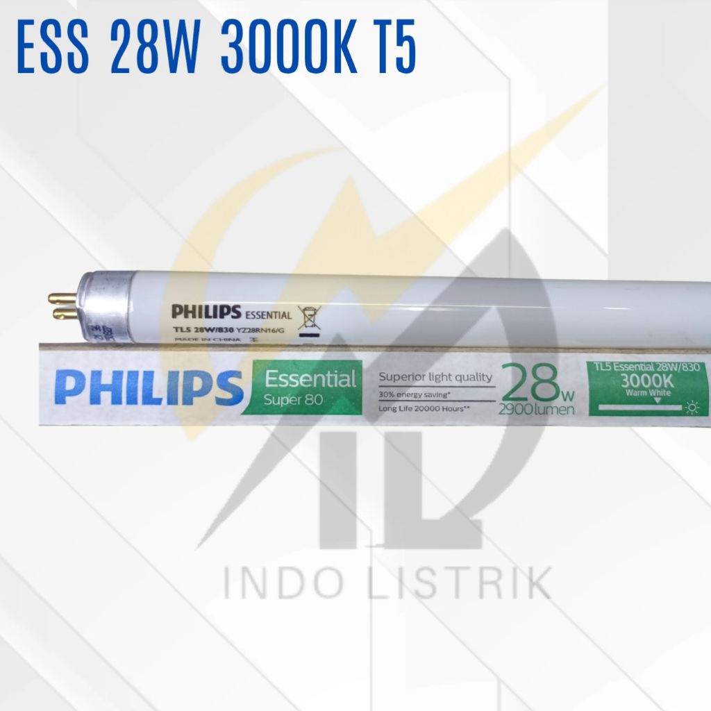 Lampu Philips Essential 28w 830 T5 Kuning TL Essential 28w 3000K / Philips Essential 28w 830 T5 Kuni