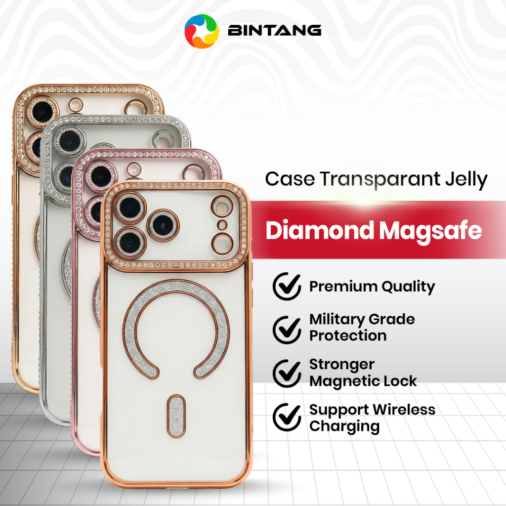 Bintang Case Magsafe Jelly Diamond Transparant iPhone 17 / iPhone 17 Pro Max