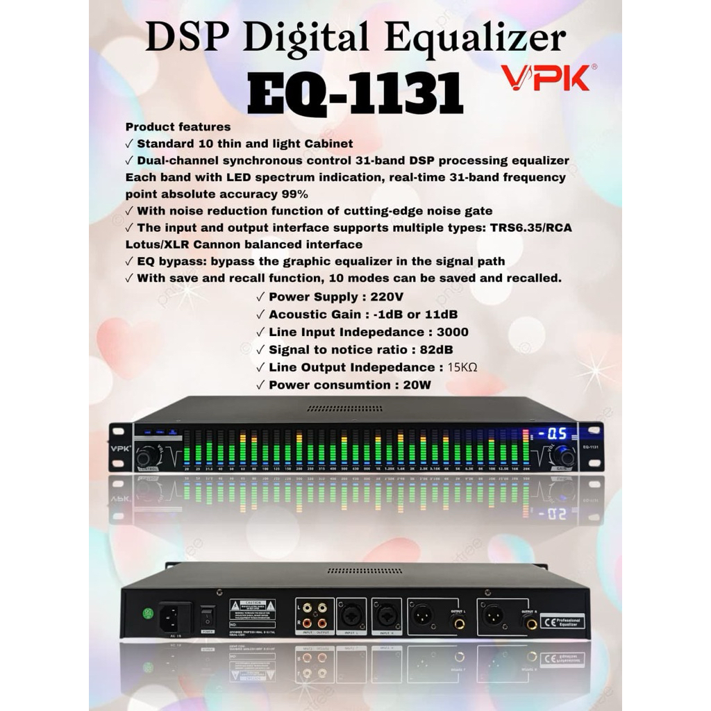 Equalizer VPK EQ-1131 DSP Digital Equalizer Original
