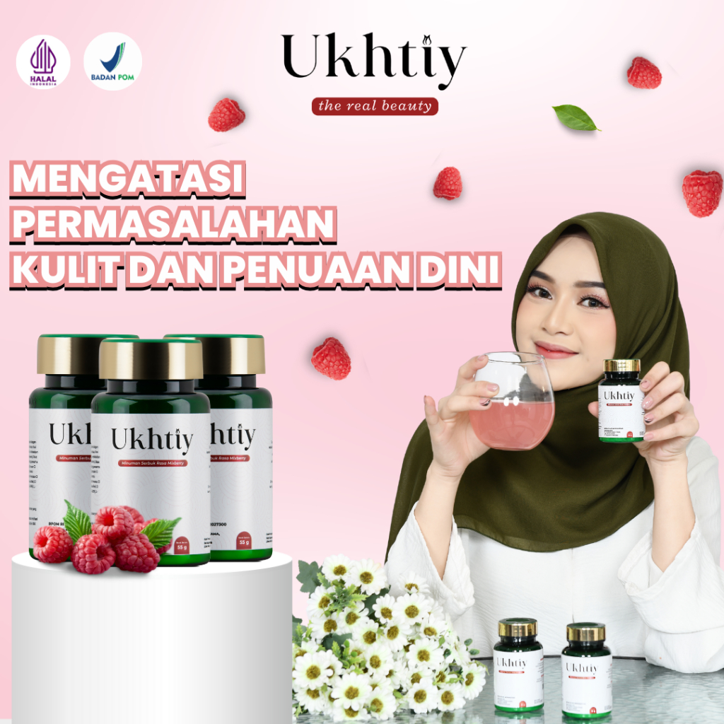 Ukhtiy Collagen Drink & Ukhtiy Brightening Serum Anti Penuaan Dan Jerawat