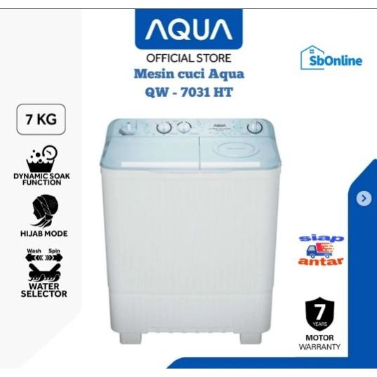 MESIN CUCI AQUA QW-7031HT 2 TABUNG 7 KG QW 7031 HT