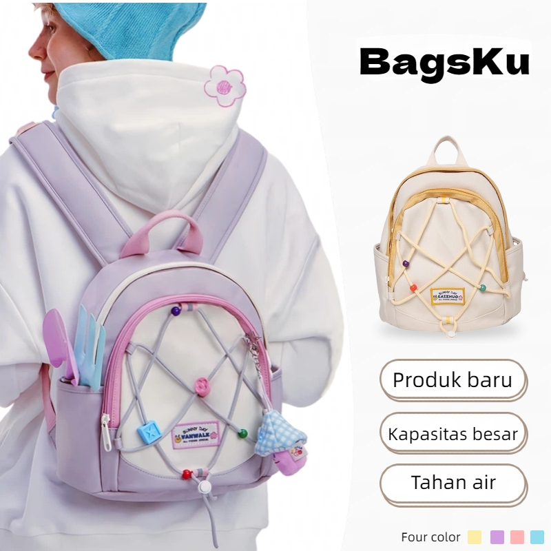 Tas Ransel Korea 2026 MiniBackpack Dopamin Warna CerahTas Ransel Wanita Kecil yang Lucu Cocok Sekola