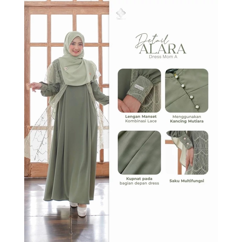 Alara Dress Mom A Gamis Lebaran Jumbo by Shieraki Indonesia (Hanya Dress tanpa outer)