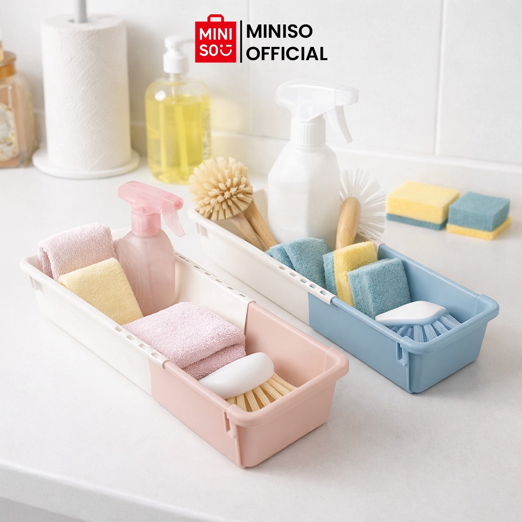 MINISO Macaron Series Extendly Color Block Storage Organizer Size M tempat Penyimpanan Serbaguna