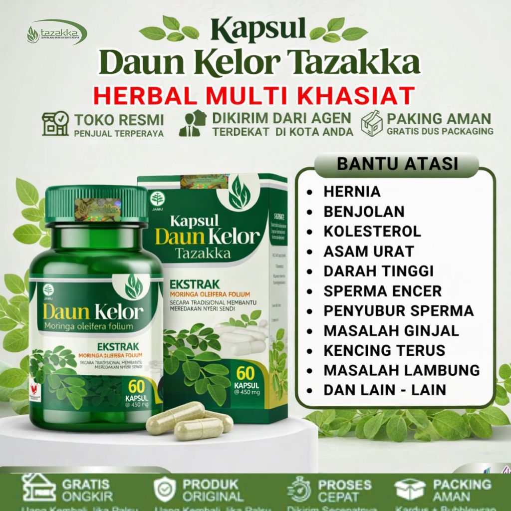 Tazakka Original 100% Asli Kapsul Daun Kelor Ekstrak Moringa Oleifera BPOM Dan Halal Obat Herbal Kol