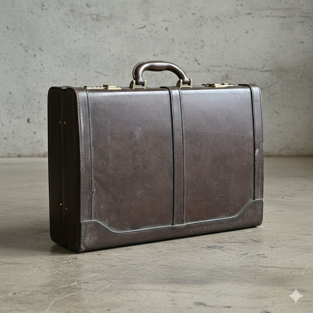 Koper Dokumen Kulit Vintage DRS Soetomo – Briefcase Pejabat 1960-an
