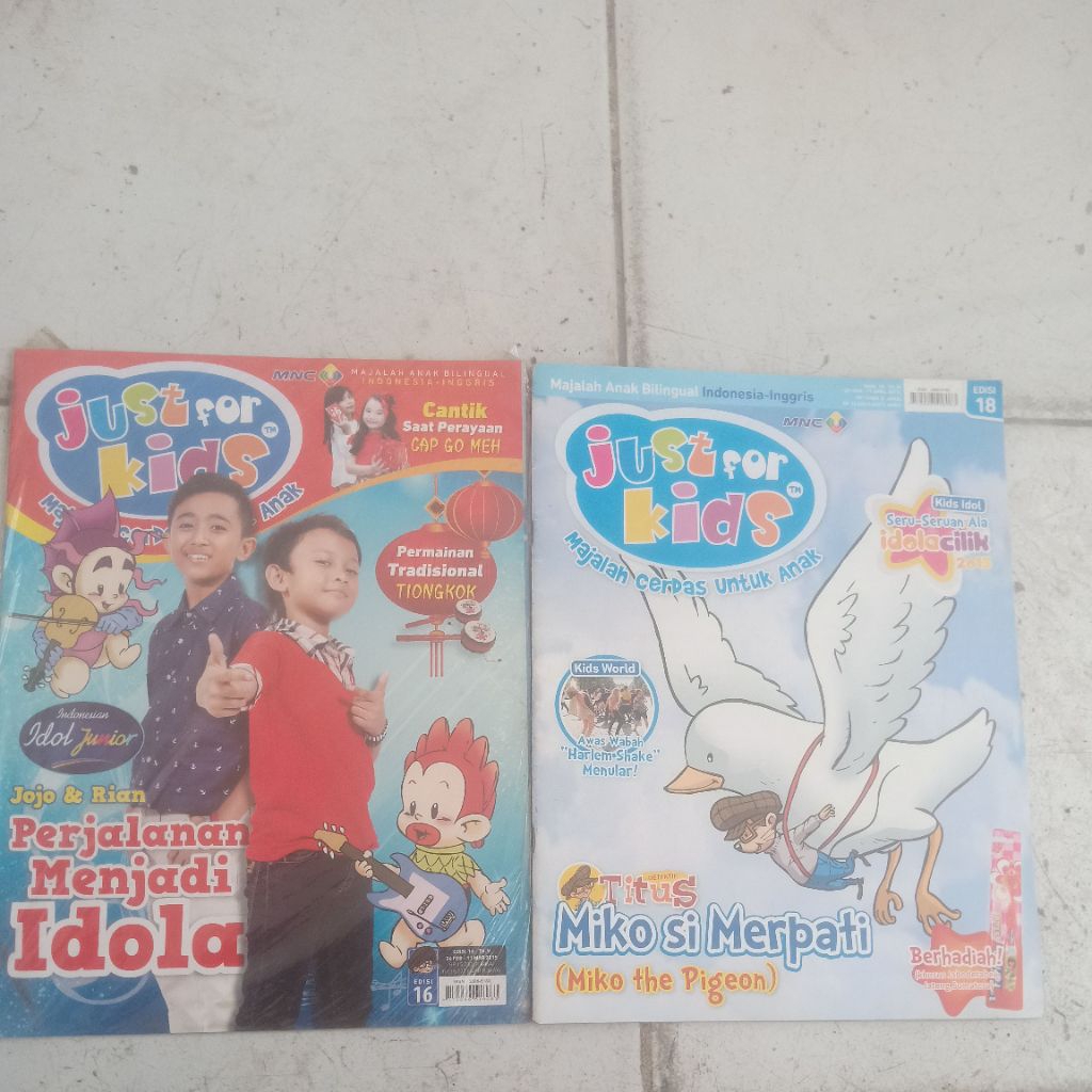 buku majalah just for kids 2 buku sekaligus