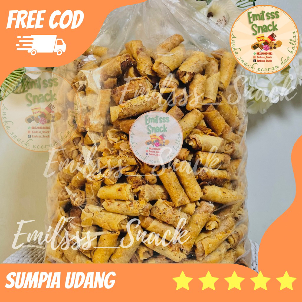 SUMPIA UDANG 500 GRAM  SNACK SUMPIA UDANG KUALITAS PREMIUM ENAK GURIH RENYAH UDANG BERASA DAN HALAL 