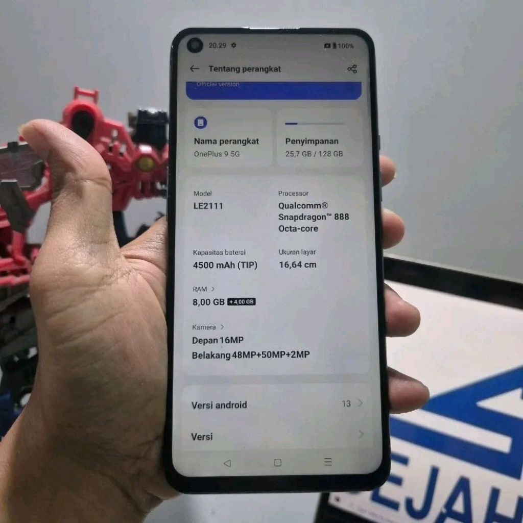 Ponsel Flagship Second Oneplus 9 5G Ram 8GB Rom 128GB hp Snapdragon 888