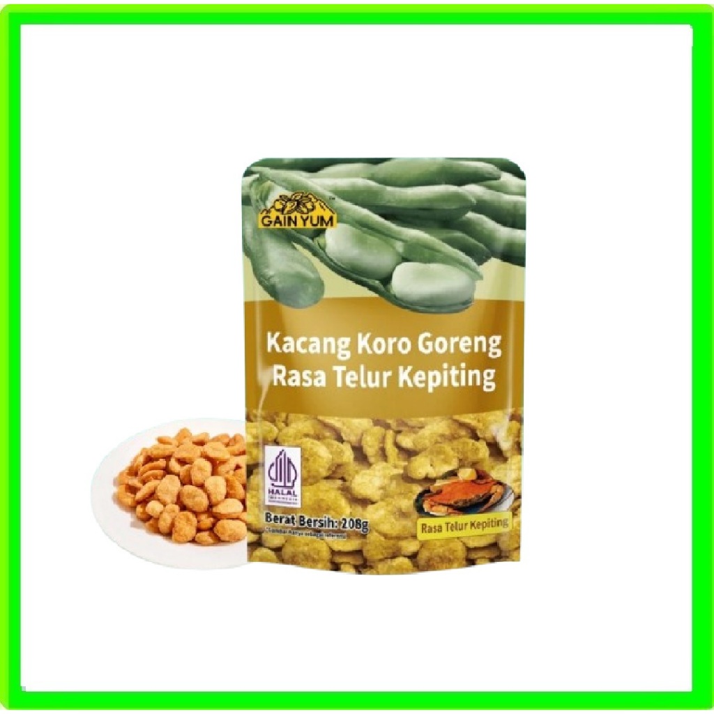 Gain Yum Broad Beans Crab Roe Flavor GainYum Kacang Koro Rasa Telur Kepiting 75g