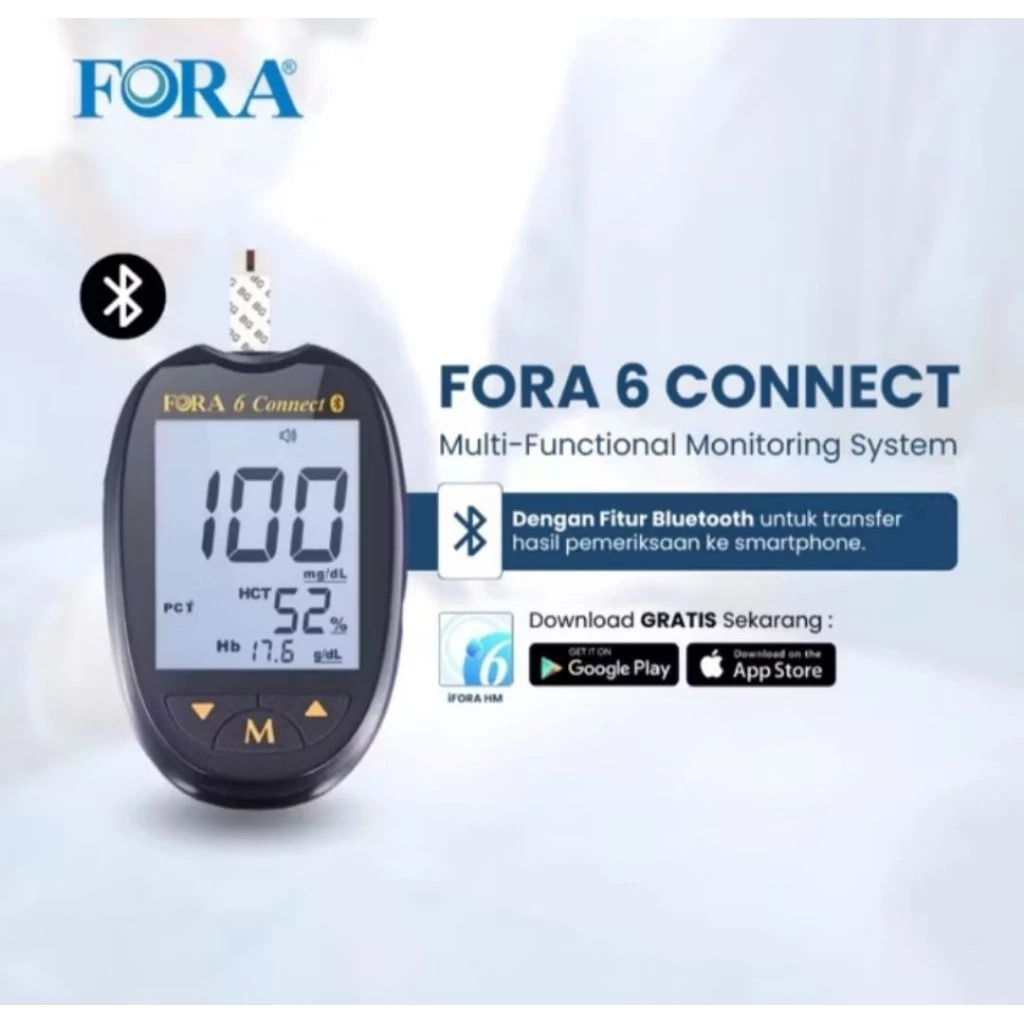 Fora Alat Cek Darah 6in1 Multi 6 Parameter Gula Kolesterol UA Keton HB
