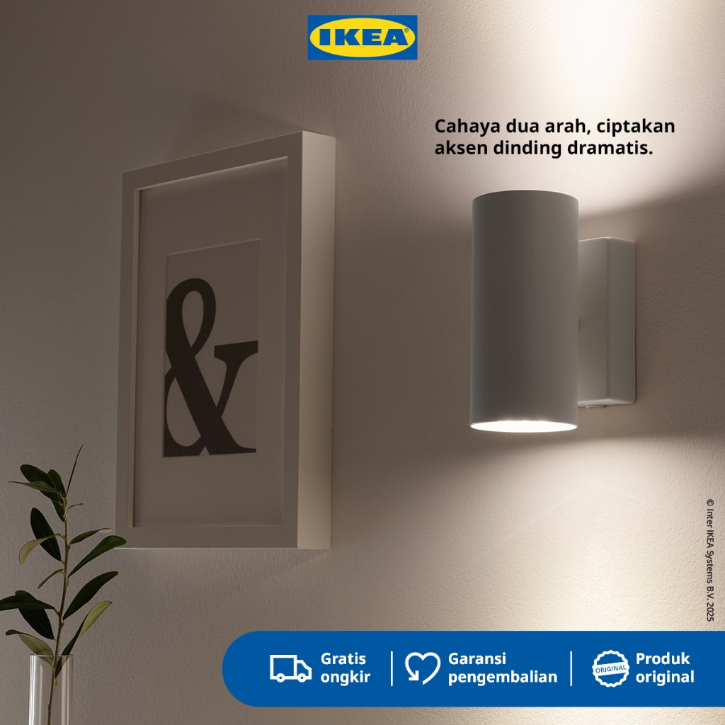 IKEA NYMANE Lampu Sorot Dinding Putih Minimalis