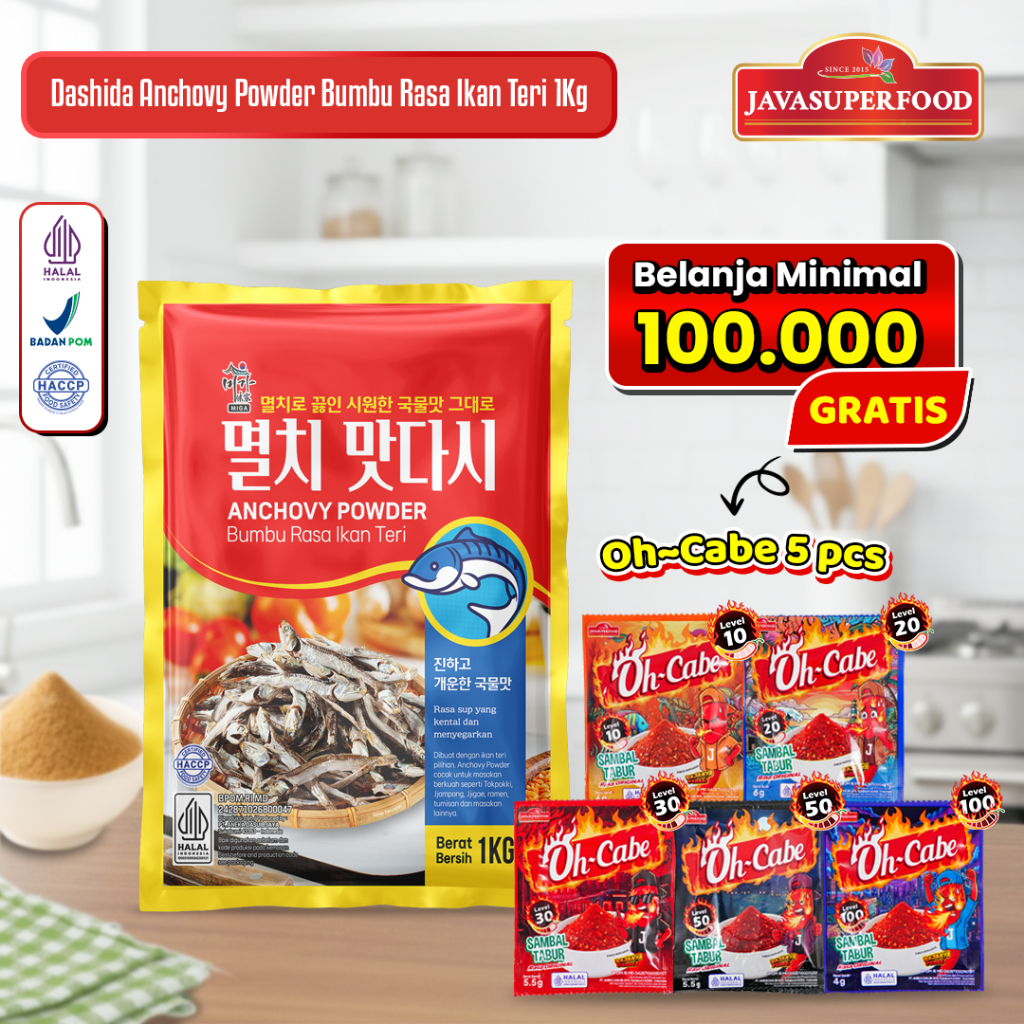 [HALAL] DASIDA ANCHOVY POWDER BUMBU RASA IKAN TERI / DASIDA RASA IKAN TERI / SOUP STOCK ANCHOVY DASH