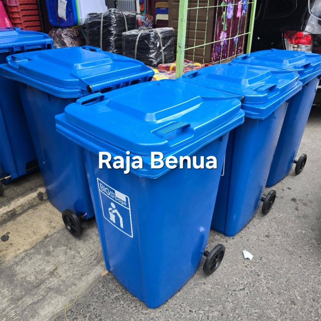 Tong Sampah Tutup Roda BIG GARBAGE 100L 120L 240L Manual & Pijakan Tempat Sampah Besar Outdoor