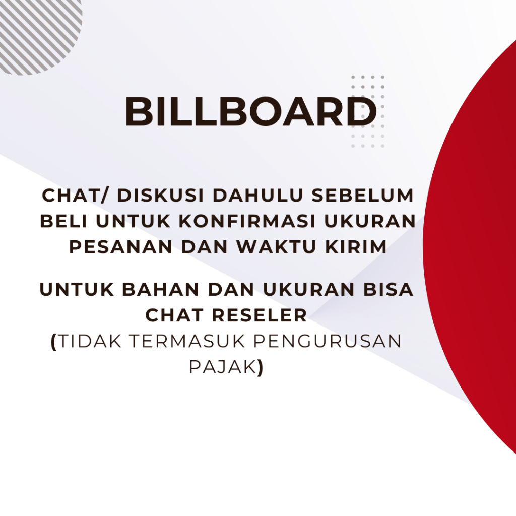BILLBOARD / REKLAME/ PAPAN NAMA CEK DESKRIPSI