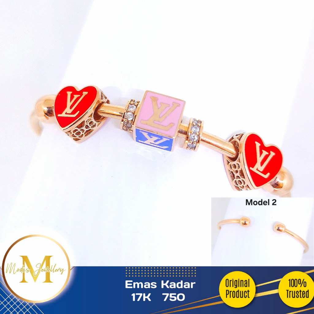 MODIS JEWELLERY - Gelang Bangle Pandora 2 Sisi Italy IT Rosegold - Emas 17k 750