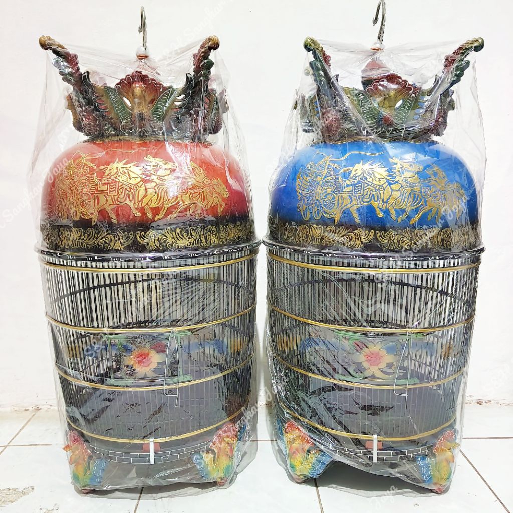 (INSTAN KURIR) Sangkar Perkutut Fiber Mahkota Merak Kaki Merak