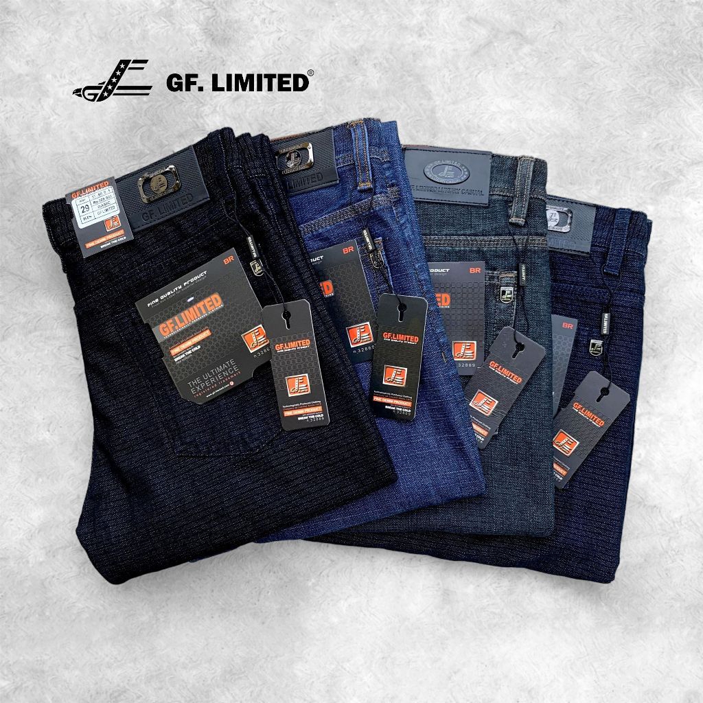 GF.LIMITED Celana Jeans Pria Serat Ring Regular Basic Standar Premium Original Brand