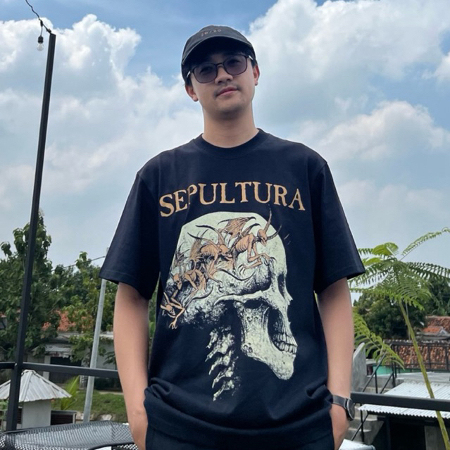 Kaos Band Sepultura - Roots Bloody Roots - Heavyweight Tshirt Black