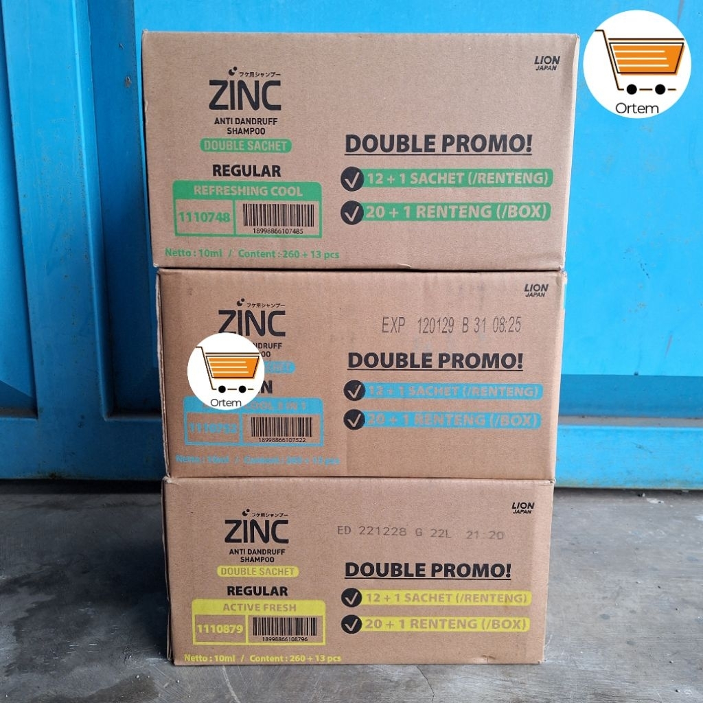 ZINC SAMPO SACHET 1 DUS / KARTON | 10 ML | BLACK SHINE | HIJAB HAIRFALL | REFRESHING COOL | SOFT CAR