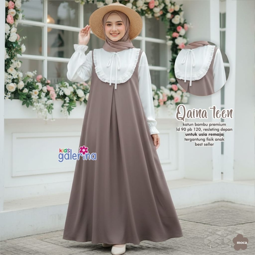 QAINA  DRESS TEEN ORI SAGA GALERINA // GAMIS REMAJA ORIGINAL