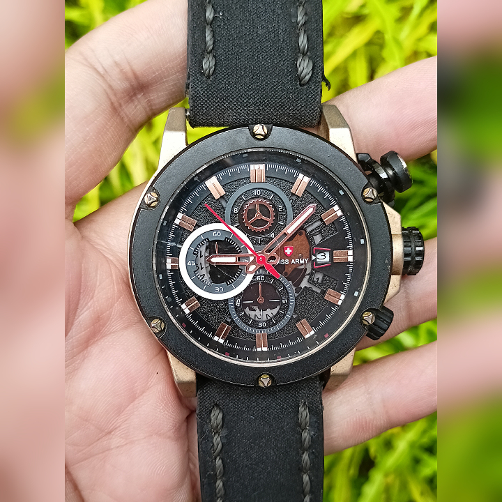 SWISS ARMY SA6588M Chronograph Original Second | Jam Tangan Pria Military Watch