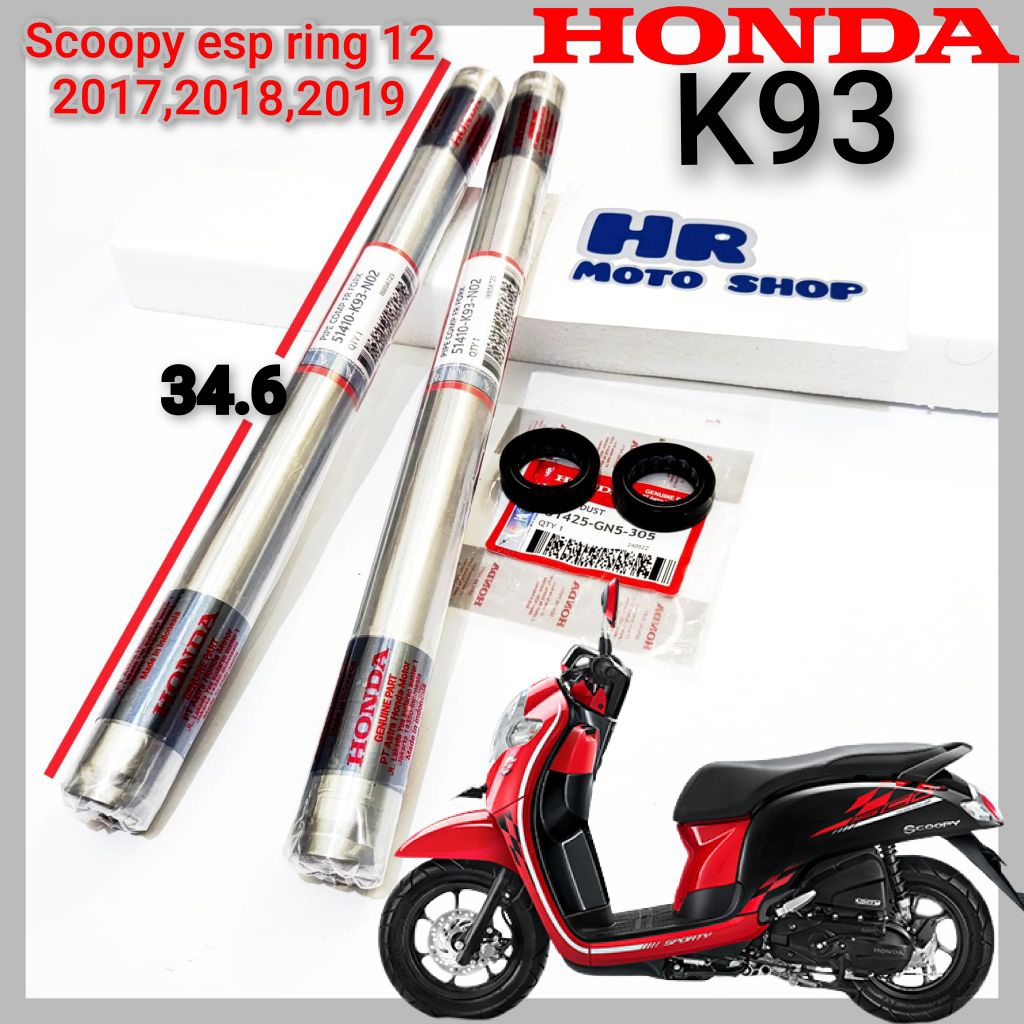 sepasang as shock depan + seal shock 2pcs K93 Honda Scoopy esp 2017-2019
