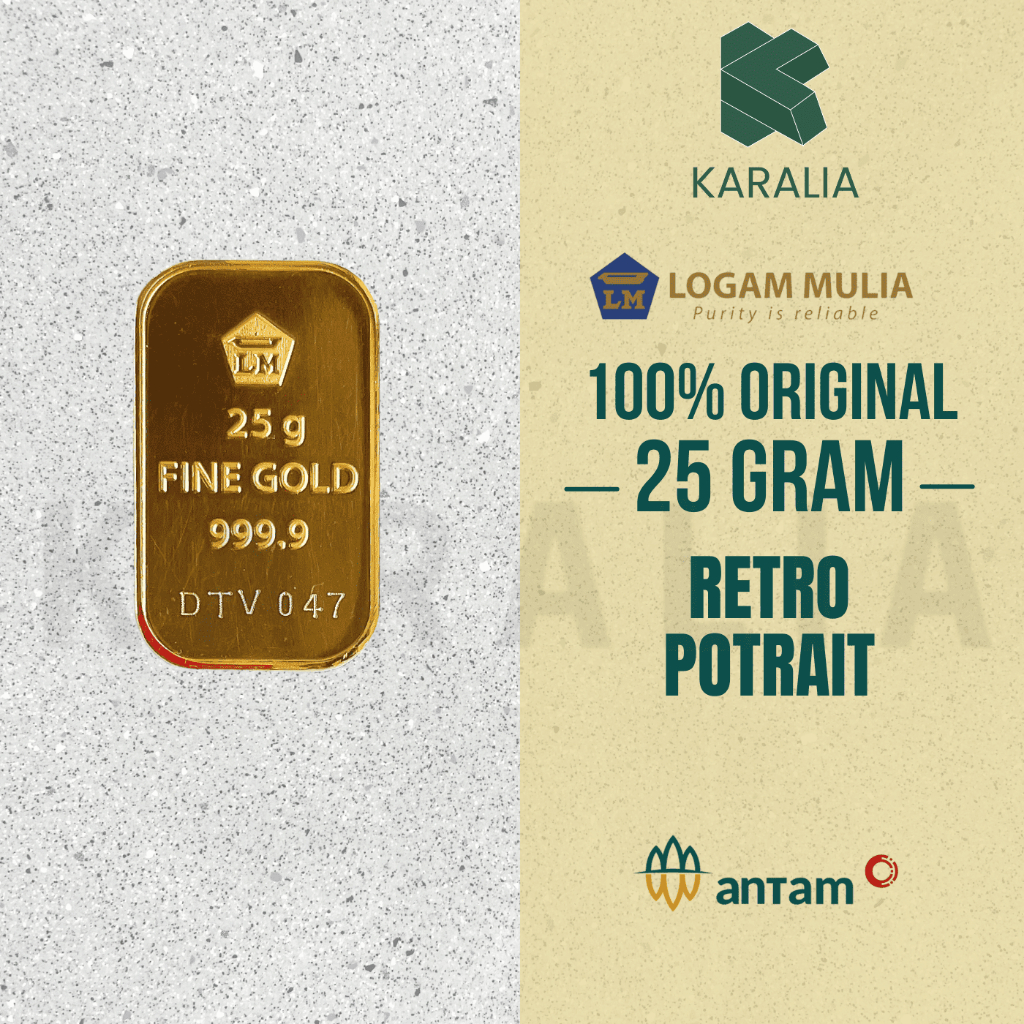 Antam Logam Mulia Emas Antam 25 Gram Retro Potrait LM Antam Emas Antam Logam Mulia 25 Gram Retro Pot