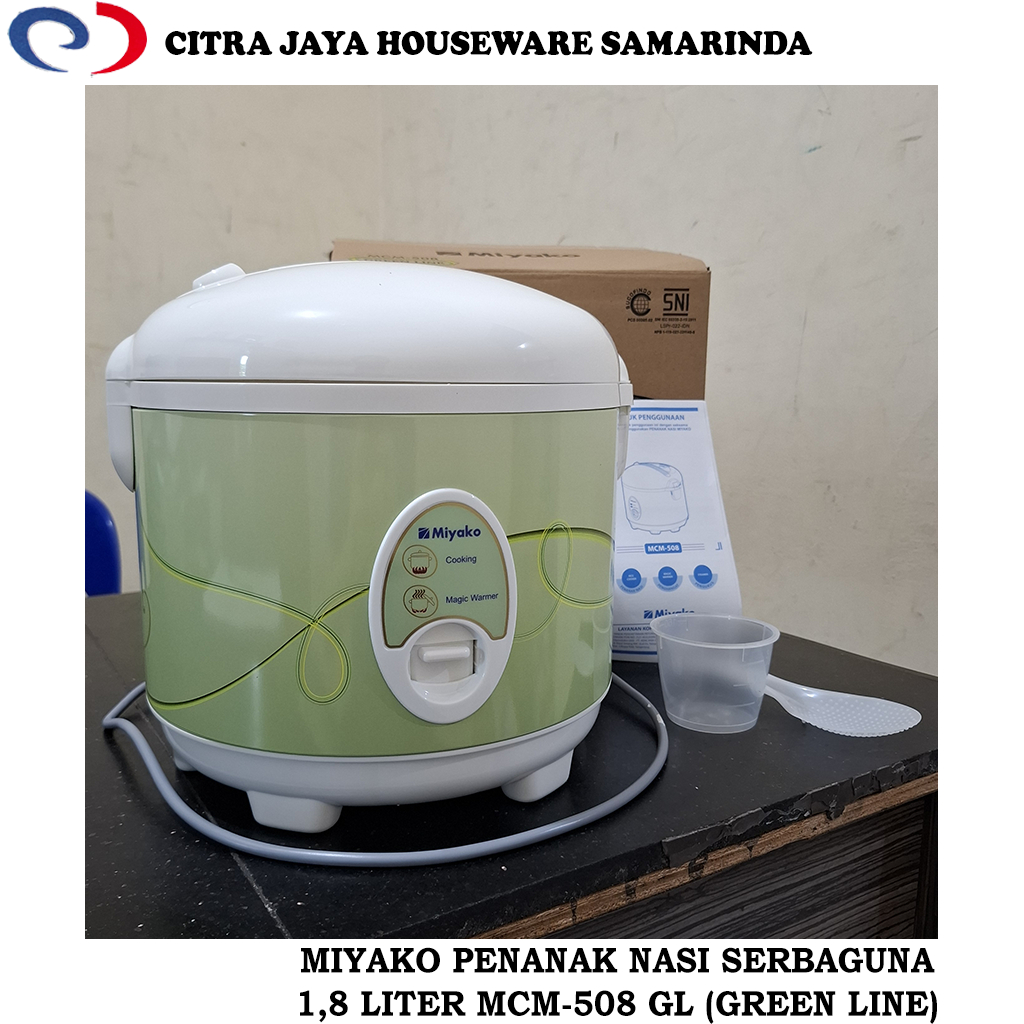 Magic Com / Penanak Nasi Serbaguna 1,8 Liter MIYAKO MCM-508 GL GREEN LINE (PER 1 PCS)