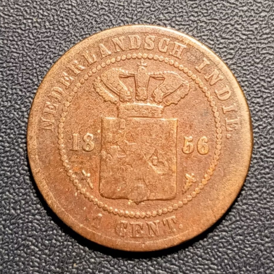 Koin 1 Cent Nederlandsch-Indische Tahun 1856