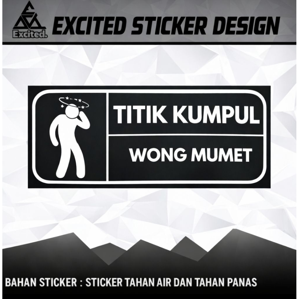 STIKER VINYL TITIK KUMPUL WONG MUMET