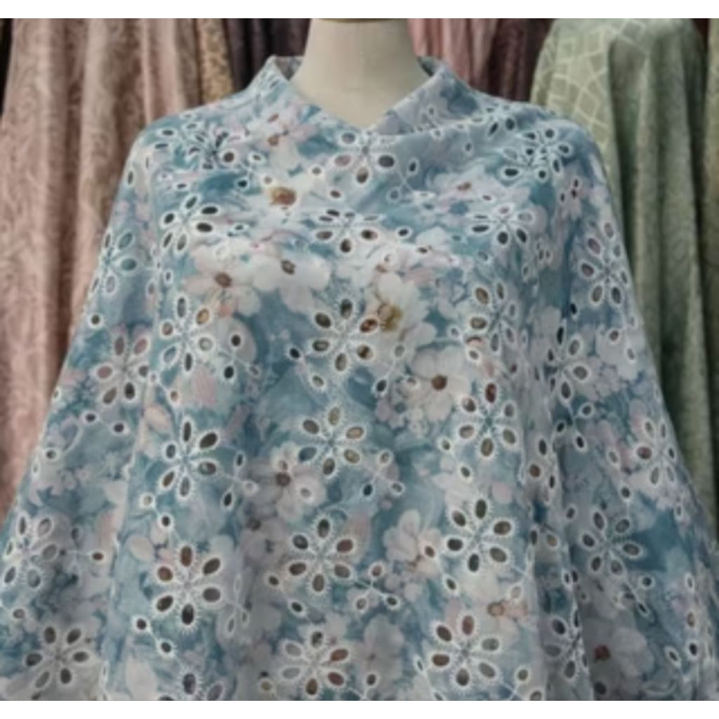 bahan kain katun jepang bunga / kain katun bolong / bahan katun Katbol motif bunga premium