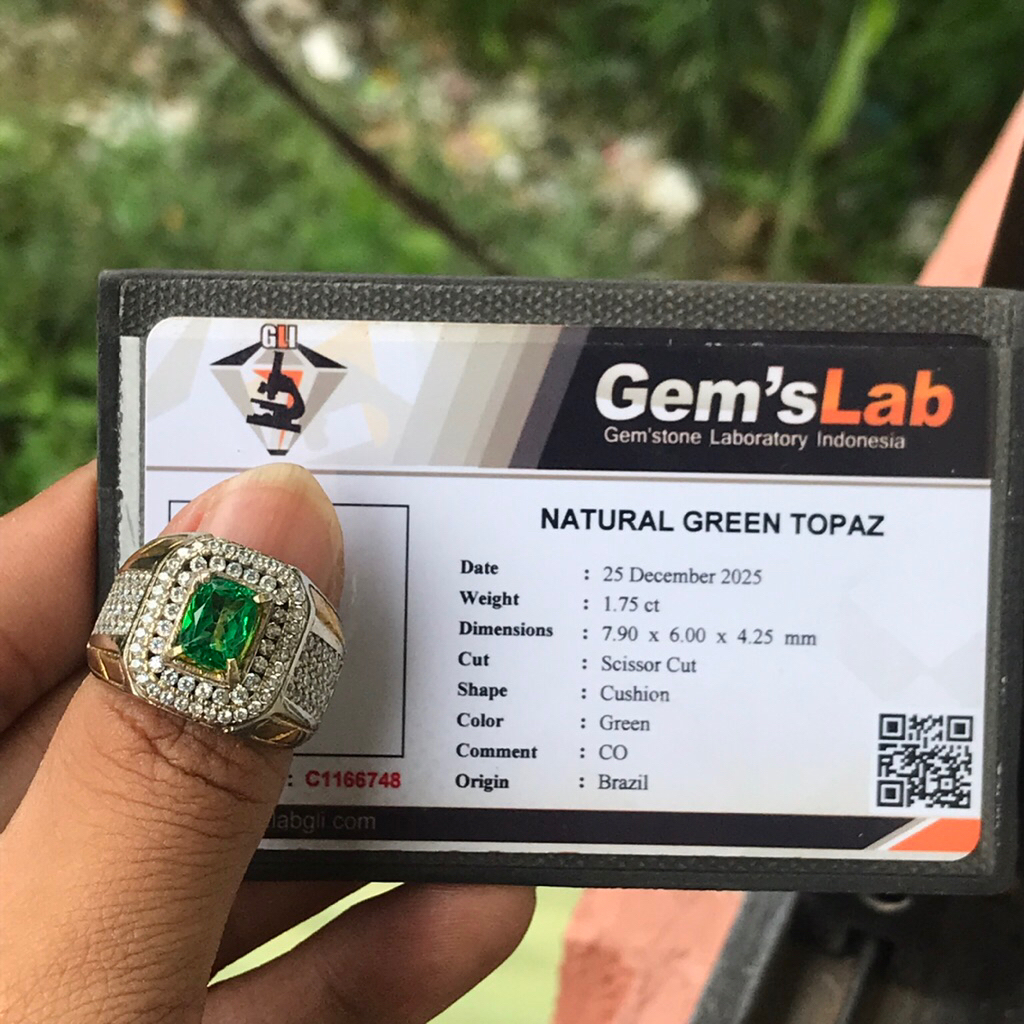 CINCIN NATURAL BATU GREEN TOPAZ MEMO GLI