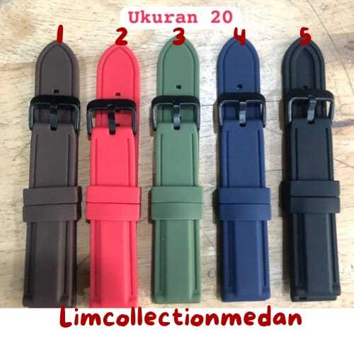 Tali Karet Jam Tangan UNIVERSAL / Strap Rubber Jam Tangan Ukuran 20
