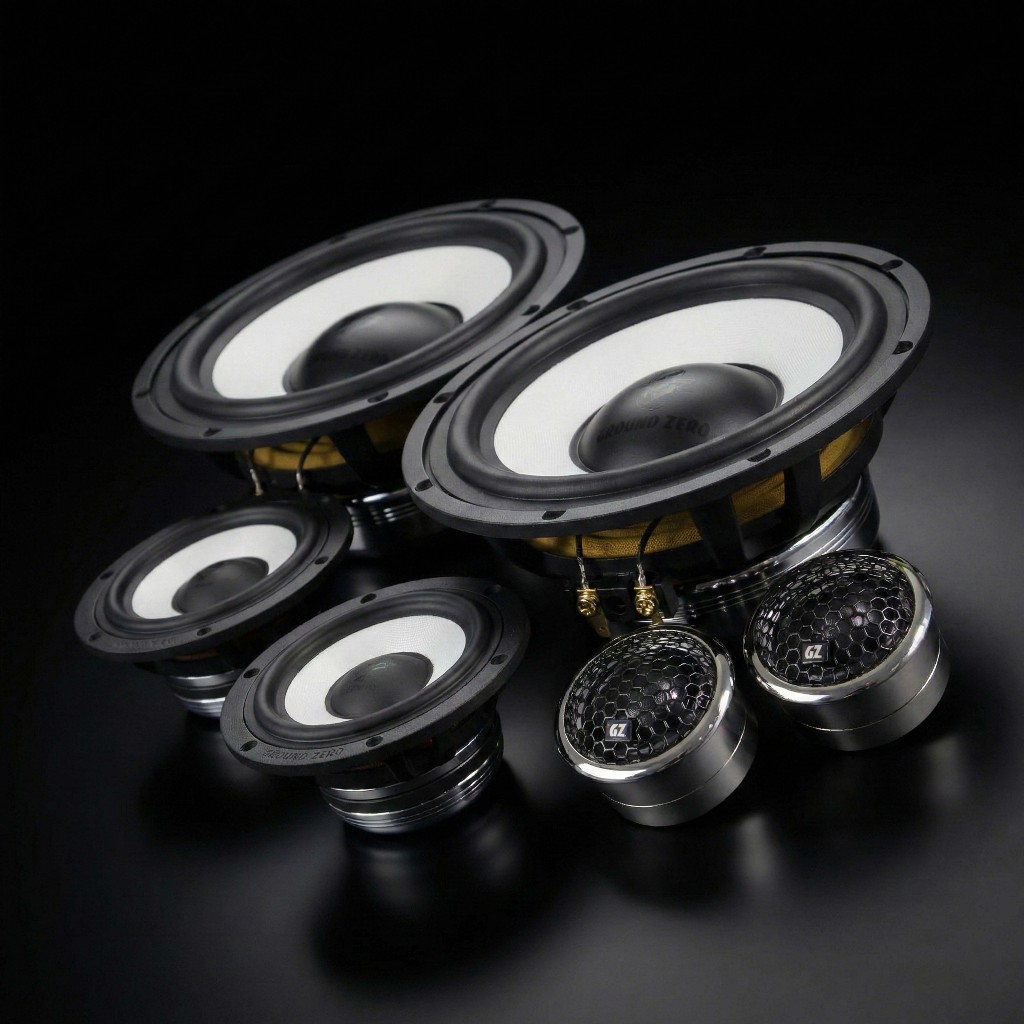 Ground Zero Plutonium 3-Way Active Set : GZPK 165SQ-C / GZPM 80SQ-C / GZPT 28SQ - Ceramic Cone Techn