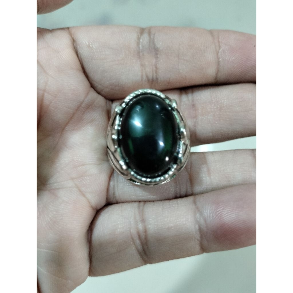 Cincin batu mustikaa kayu ulin menang.dijamin asli