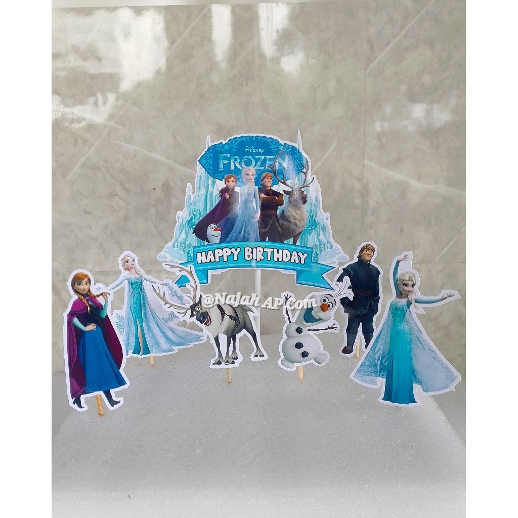 Topper Frozen / Topper cake karakter Frozen / Topper Happy Birthday / Topper kue Ulang Tahun