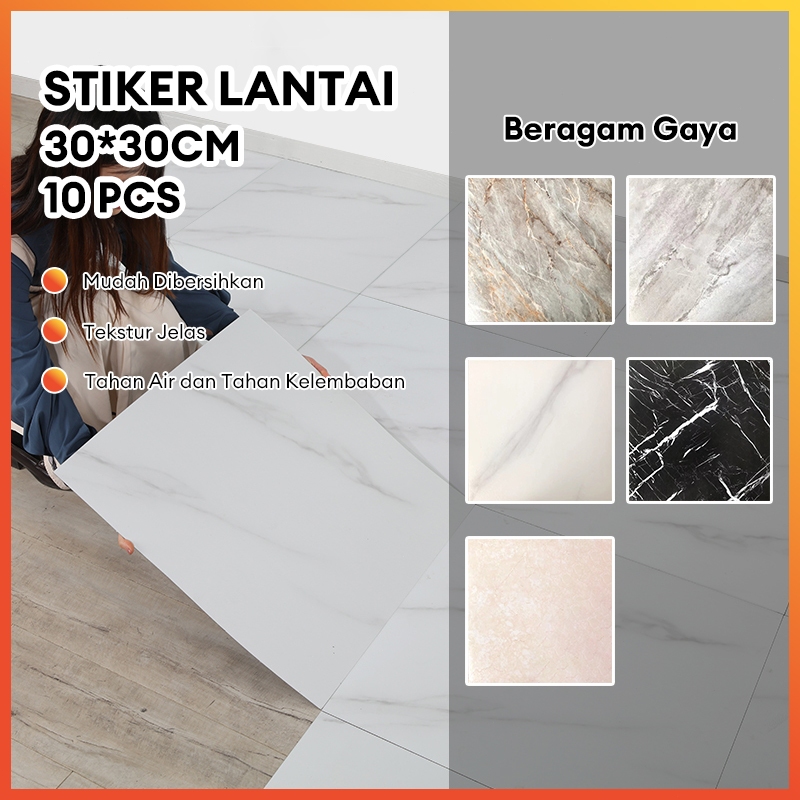 10 buah Lantai Marmer Vinil (30X30 Cm)/Stiker Vinil Lantai Marmer Granit/Stiker Lantai Vinil Lapisan