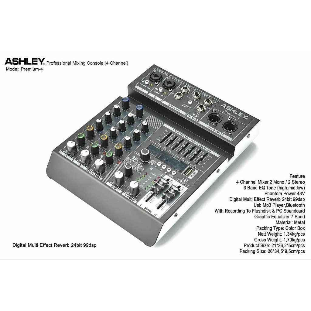 Ashley Premium 4 – Professional Mixing Console (4 channel)